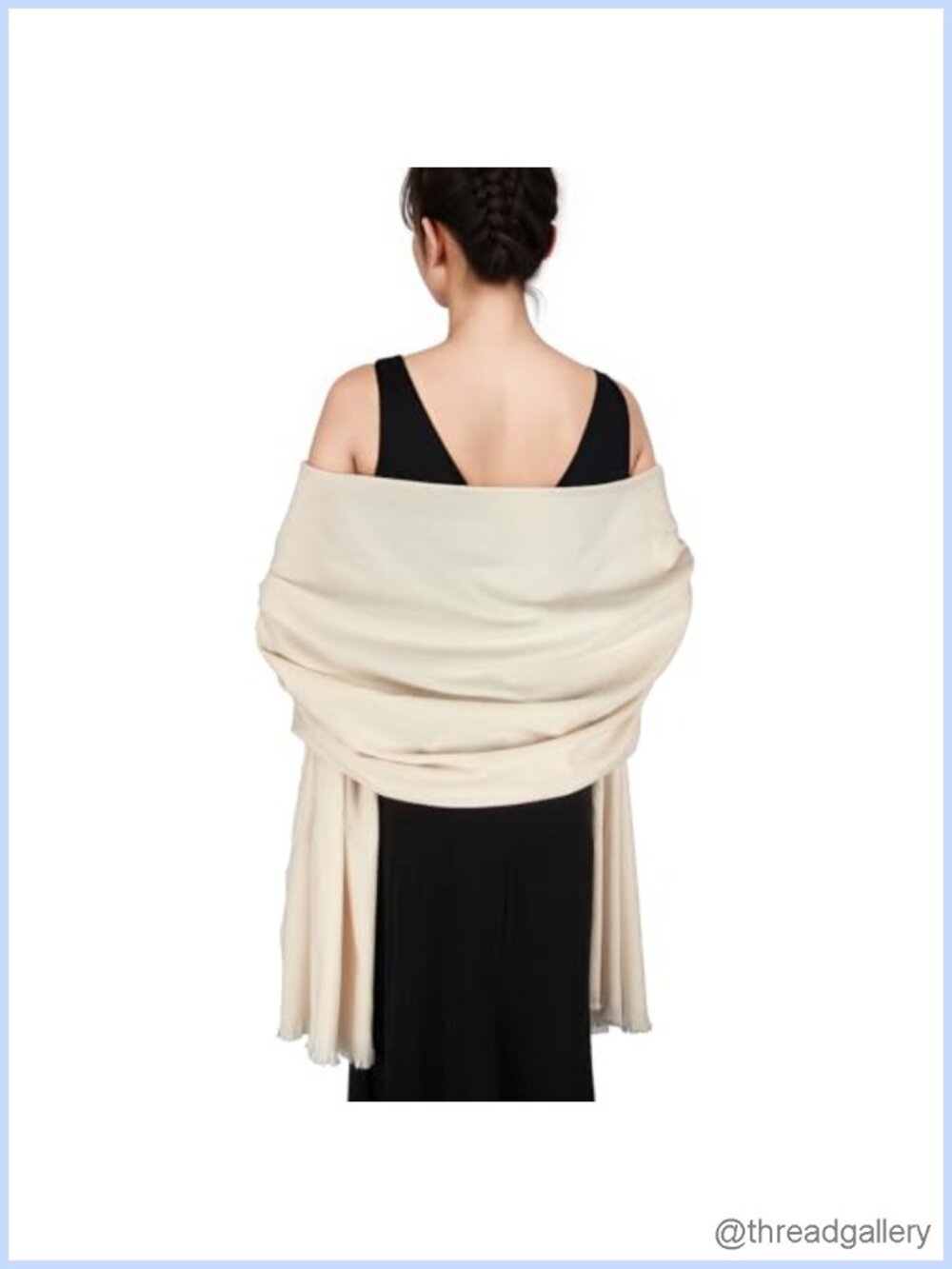 Soft Wool Blend Pashmina Shawl Wrap with Tassel - Wedding Evening Wrap
